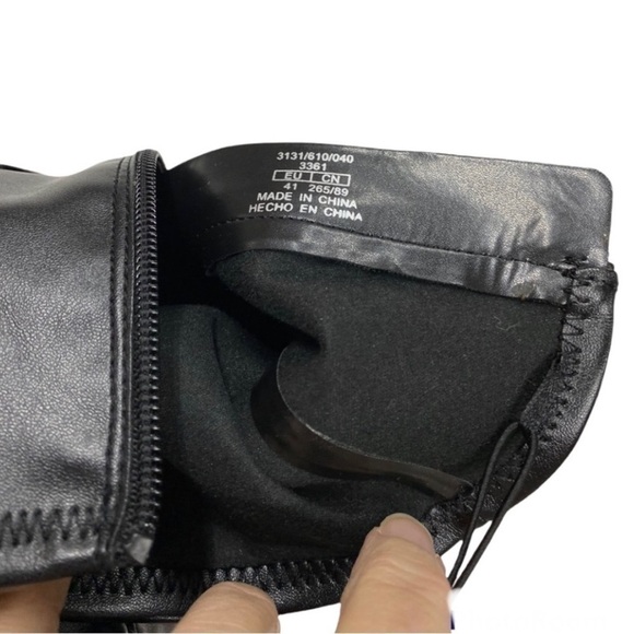 ZARA Women's Black Faux Leather Ankle Booties Silver Metal 3 In Heel Size 10 - Picture 7 of 7